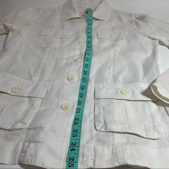 Loft Size small White 100% linen Safari Military Jacket White - Picture 7 of 12